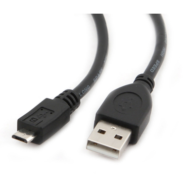 Кабель USB 2.0 A plug - micro USB 5pin plug, черный,  (0,5 м)  профес. CCP-mUSB2-AMBM-0.5M Gembird